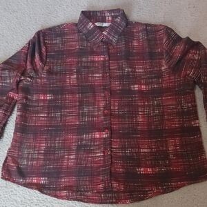 Draper's & Damon's Petites Long Sleeve Button Down Blouse